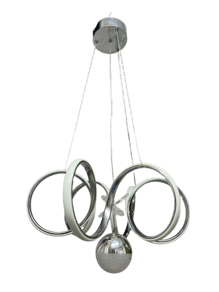 KIVRIMLI TEK TOPLU GÜMÜŞ SARKIK LED  AVİZE