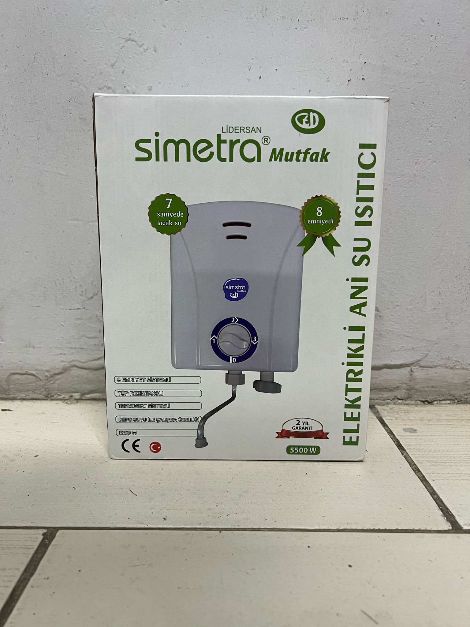 SİMETRA MUTFAK TİPİ ELEKTİRİKLİ ANİ SU ISITICISI