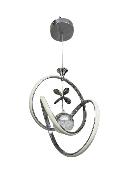 KUMANDALI GÜMÜŞ KARMAŞIK TEK TOPLU LED AVİZE