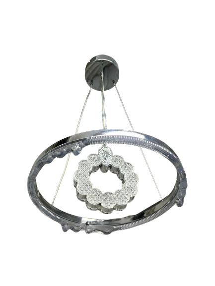 KRİSTAL GÜMÜŞ TEK SARKIKLI LED AVİZE