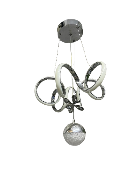 GÜMÜŞ KARMAŞIK TEK TOPLU LED AVİZE