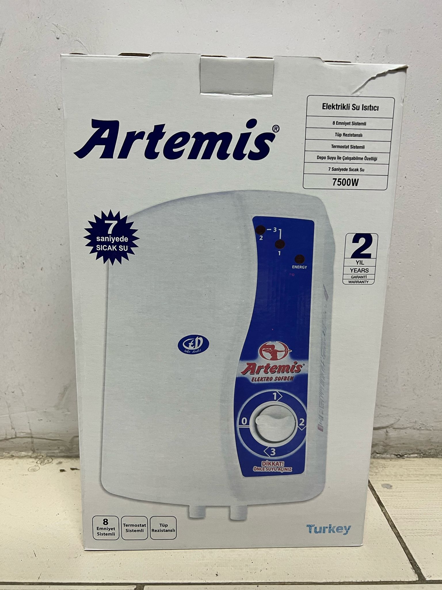 ARTEMİS ELEKTİRİKLİ ANİ SU ISITICI