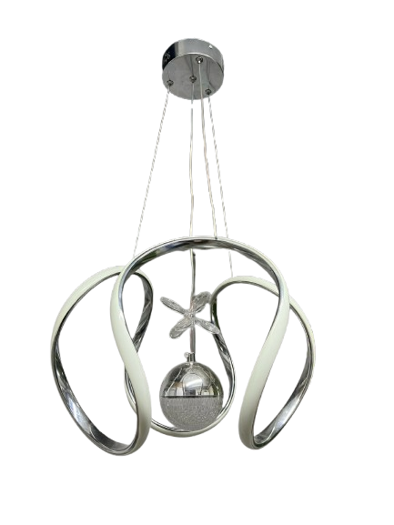 TEK TOPLU GÜMÜŞ SARKIK  LED AVİZE 