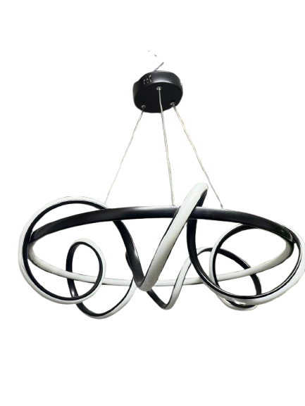 SİYAH BUKLELİ VE YUVARLAK LED AVİZE 