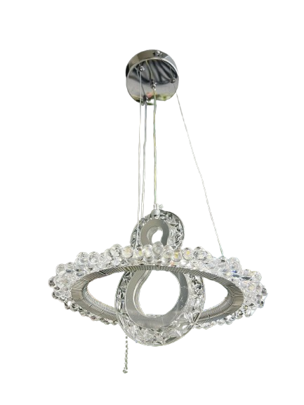 KRİSTAL GÜMÜŞ TEK SARKIKLI LED AVİZE