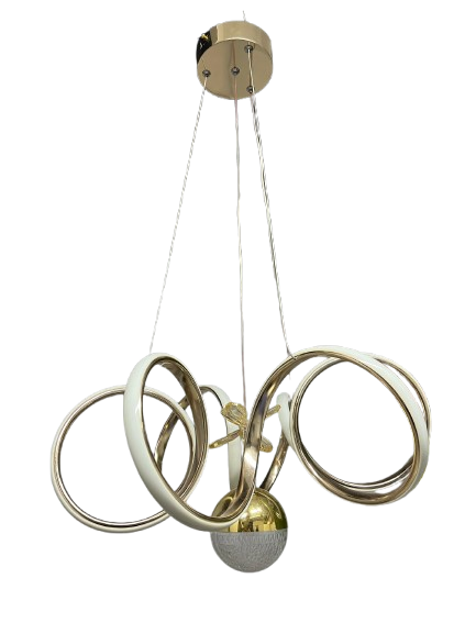 KIVRIMLI TEK TOPLU GOLD SARKIK  LED AVİZE 