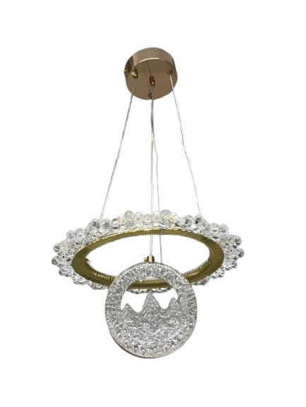 KRİSTAL GOLD TEK SARKIKLI LED AVİZE